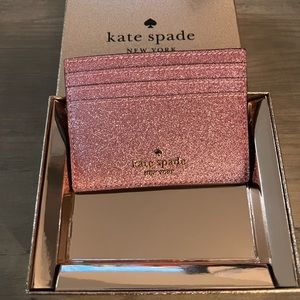 Mitten Pink(Pink Glitter) Kate Spade Slim Cardholder